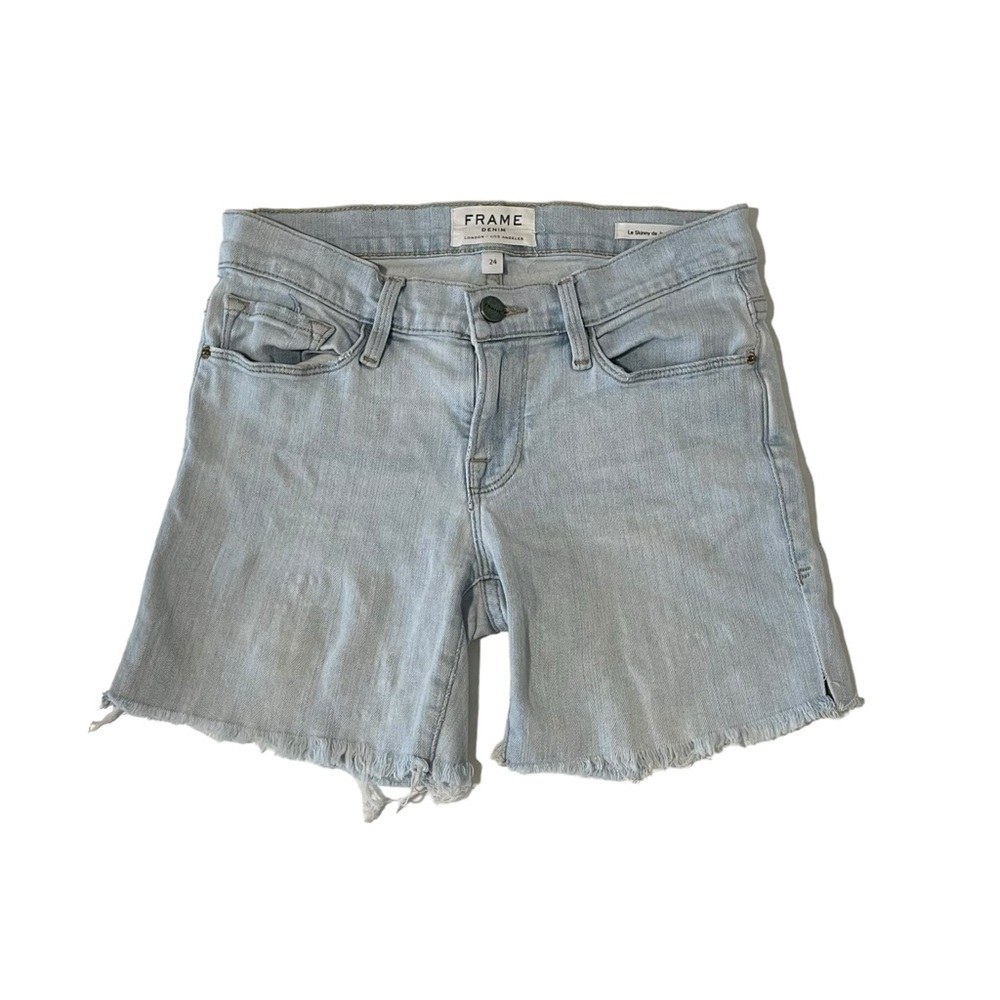 Frame Light Wash Le Skinny De Jeanne Crop Shorts Size 24
